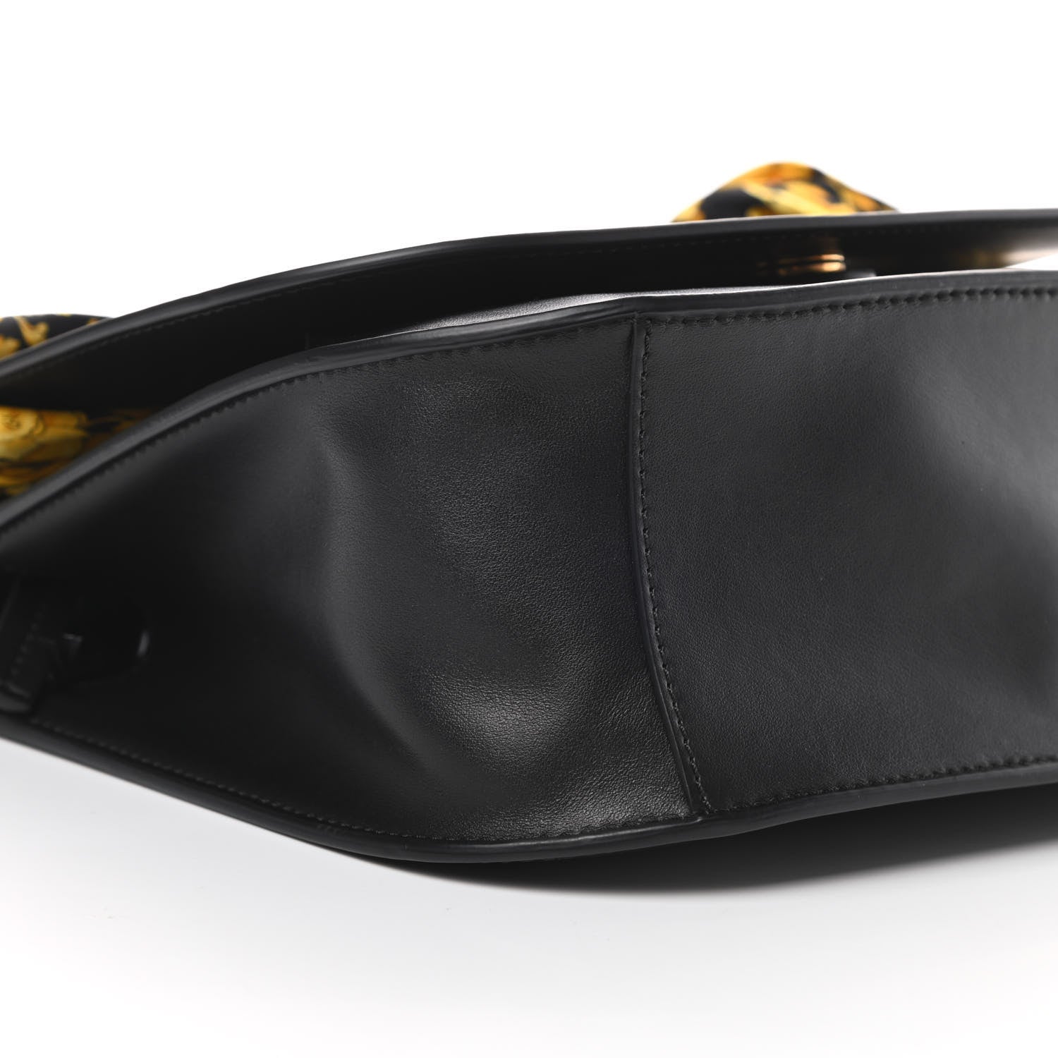 Versace Borsa Vitello Barocco Scarf Sash Shoulder Bag Black Multicolor 8 of 10
