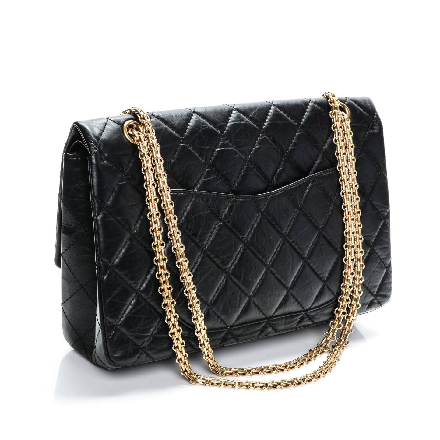 Aged Calfskin Quilted 2.55 Reissue 227 Flap Black