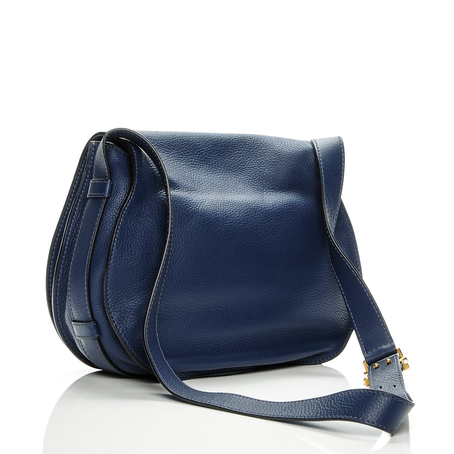 Calfskin Medium Marcie Round Crossbody Bag Royal Navy