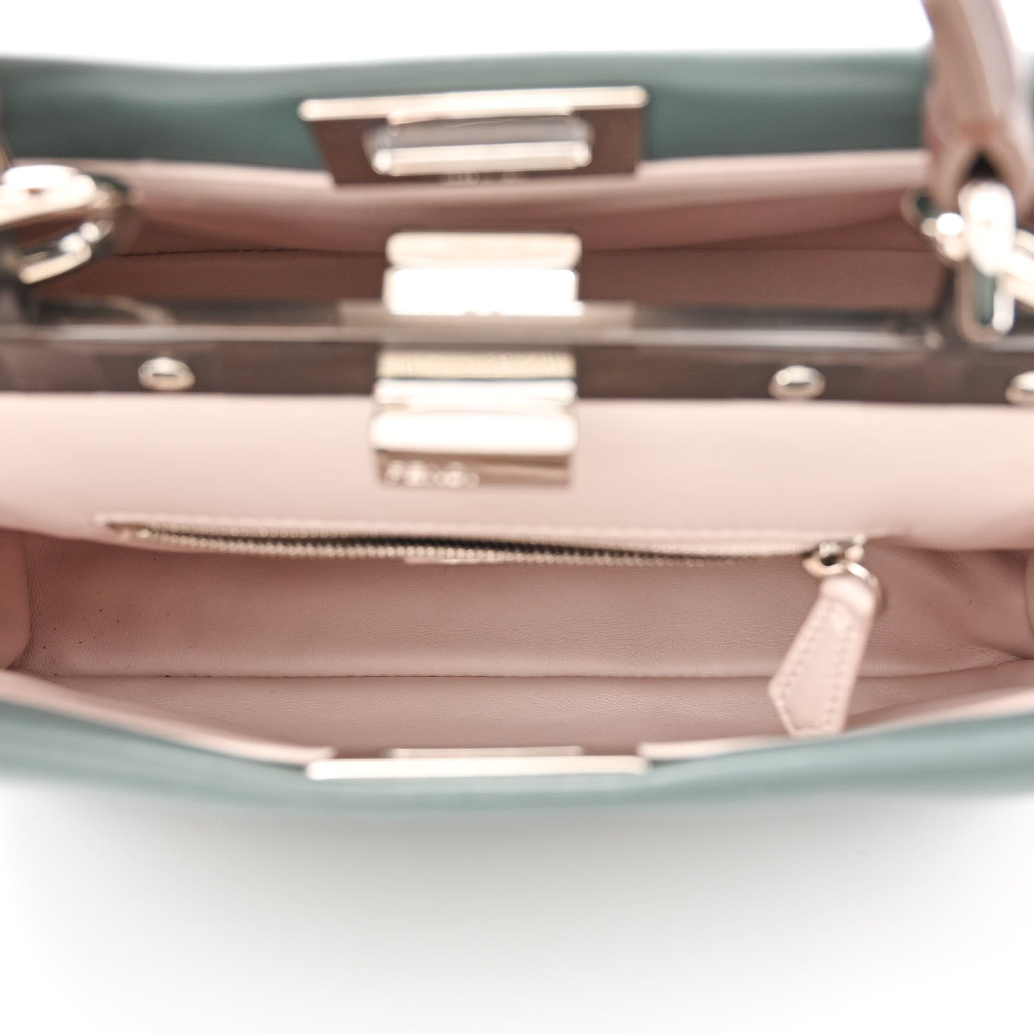 Fendi Nappa Colorblock Mini Peekaboo Iconic Satchel Malachite Moresco Rosa Doll 6 of 11