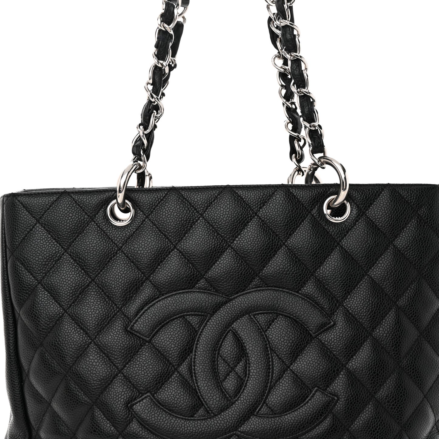 Caviar Quilted Grand Shopping Tote GST Black