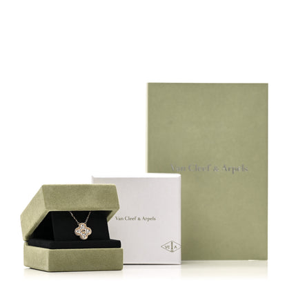 Van Cleef & Arpels 18K Yellow Gold Diamond Vintage Alhambra Pendant Necklace 6 of 6