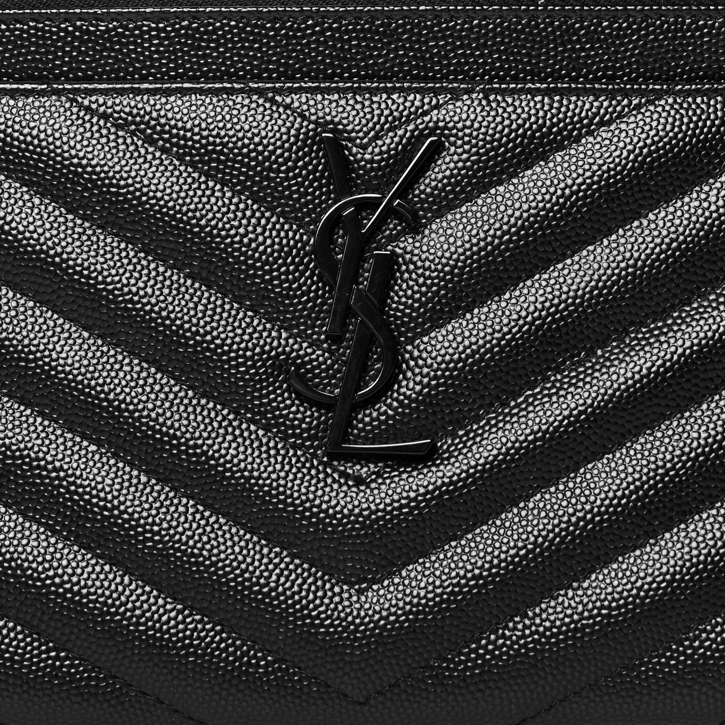 Grain De Poudre Chevron Monogram Bill Pouch Black