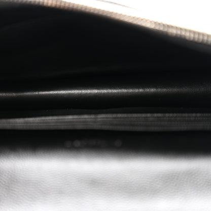 Saint Laurent Grain De Poudre Matelasse Chevron Monogram Envelope Chain Wallet Black 4 of 11