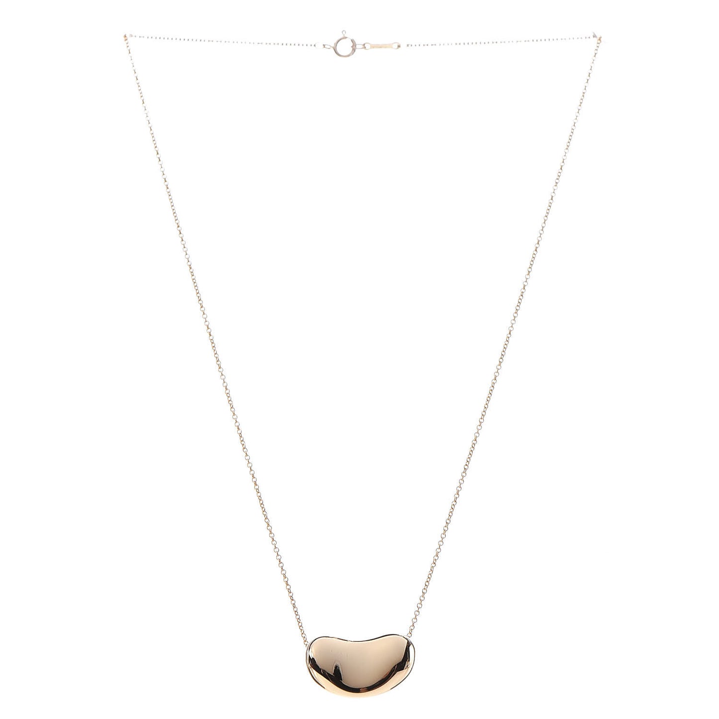 18K Yellow Gold 20mm Elsa Peretti Bean Pendant Necklace