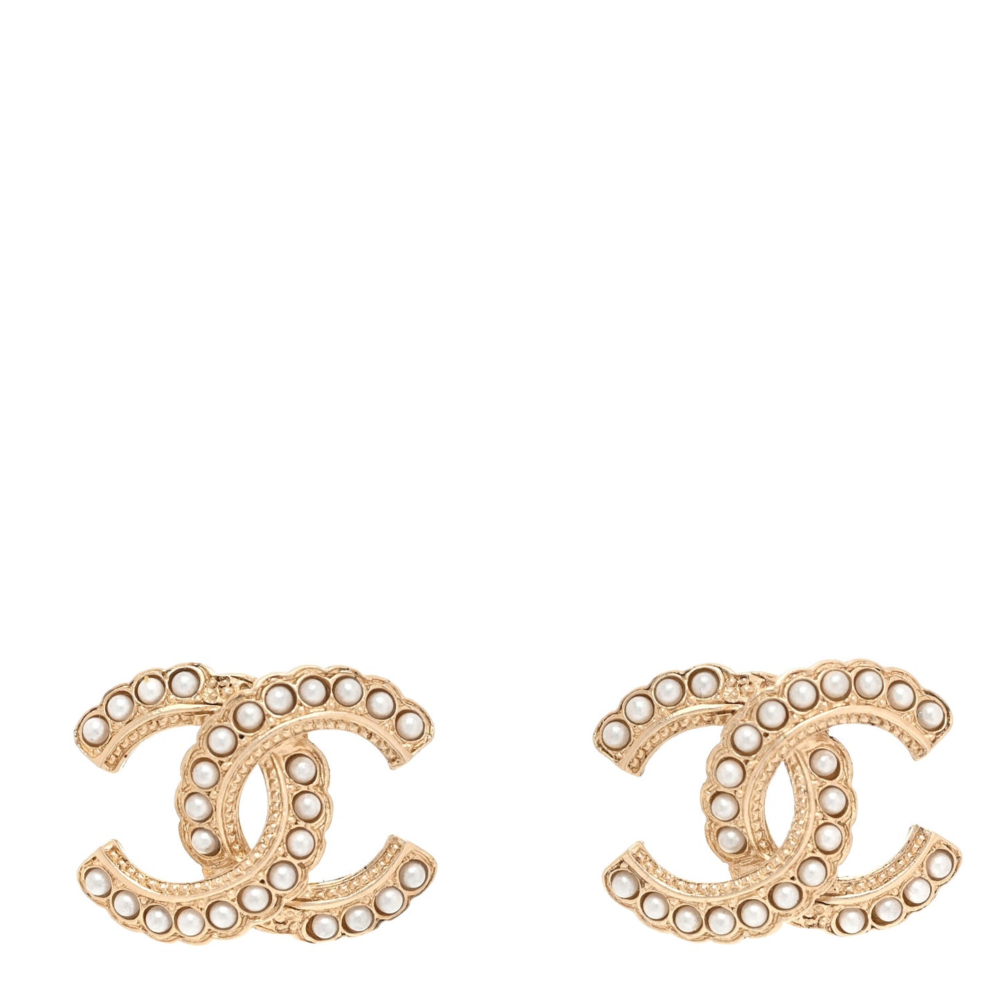 Pearl CC Earrings Gold