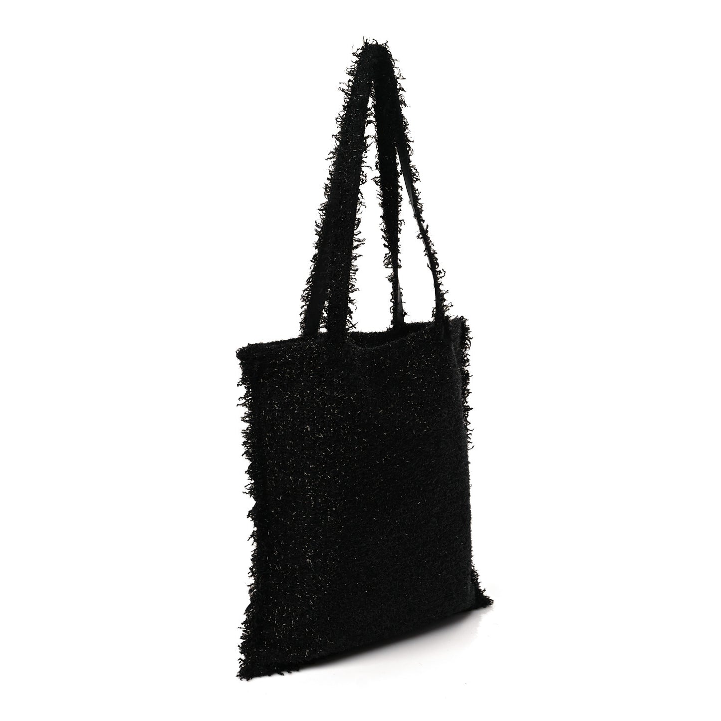 Tweed Resin Strass Large Robot Shopping Bag Black