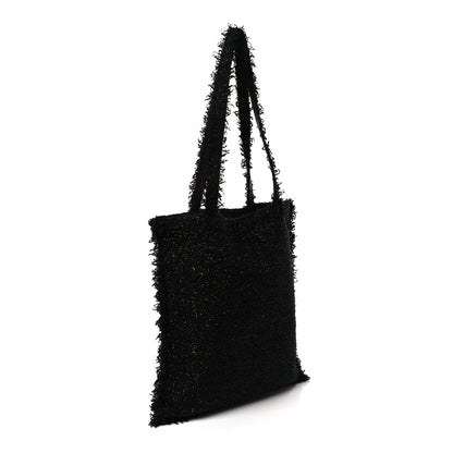 Chanel Tweed Resin Strass Large Robot Shopping Bag Black 3 of 9