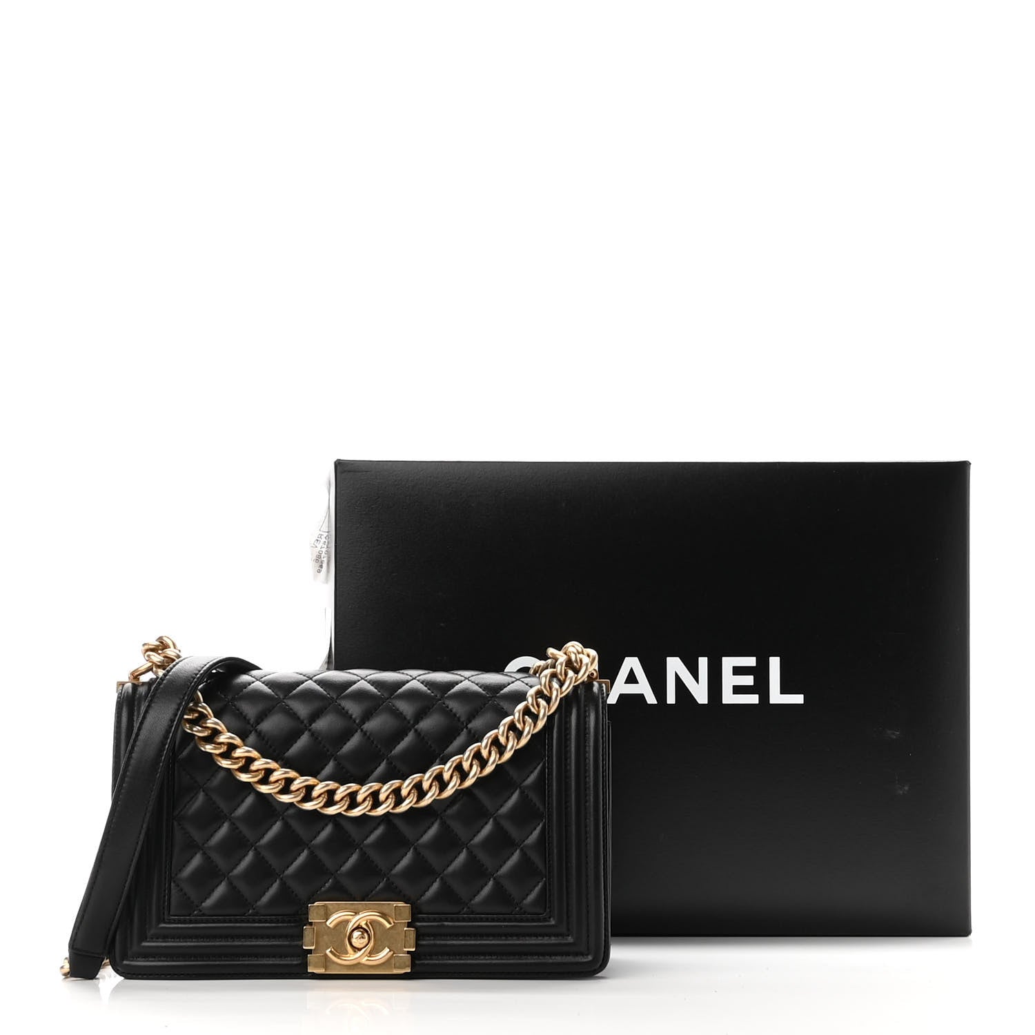 Chanel Lambskin Quilted Medium Boy Flap Black 11 of 11