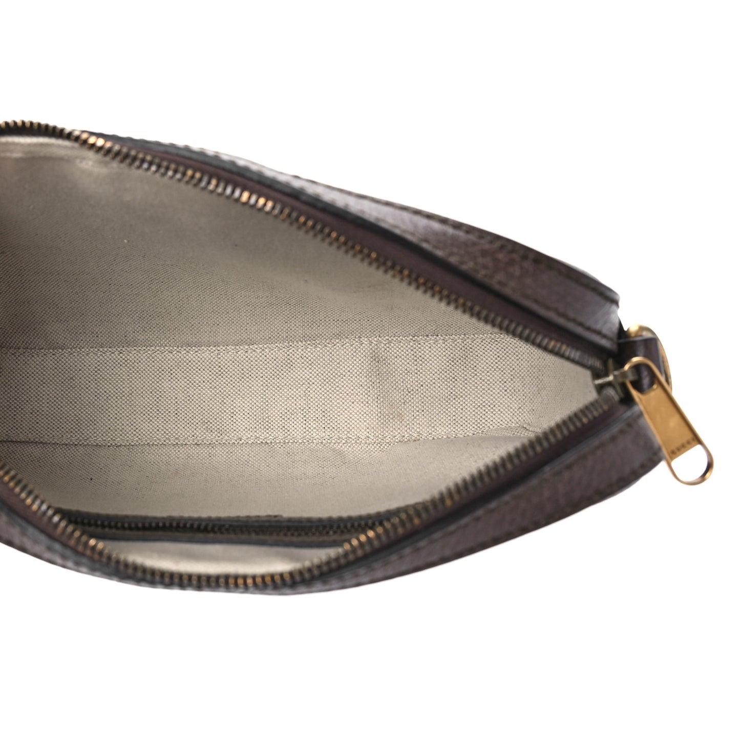 GG Supreme Monogram Textured Dollar Calfskin Web Ophidia Wristlet Shoulder Bag Beige Ebony New Acero