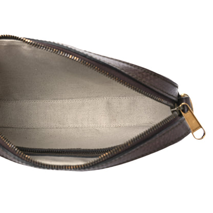 Gucci GG Supreme Monogram Textured Dollar Calfskin Web Ophidia Wristlet Shoulder Bag Beige Ebony New Acero 5 of 8
