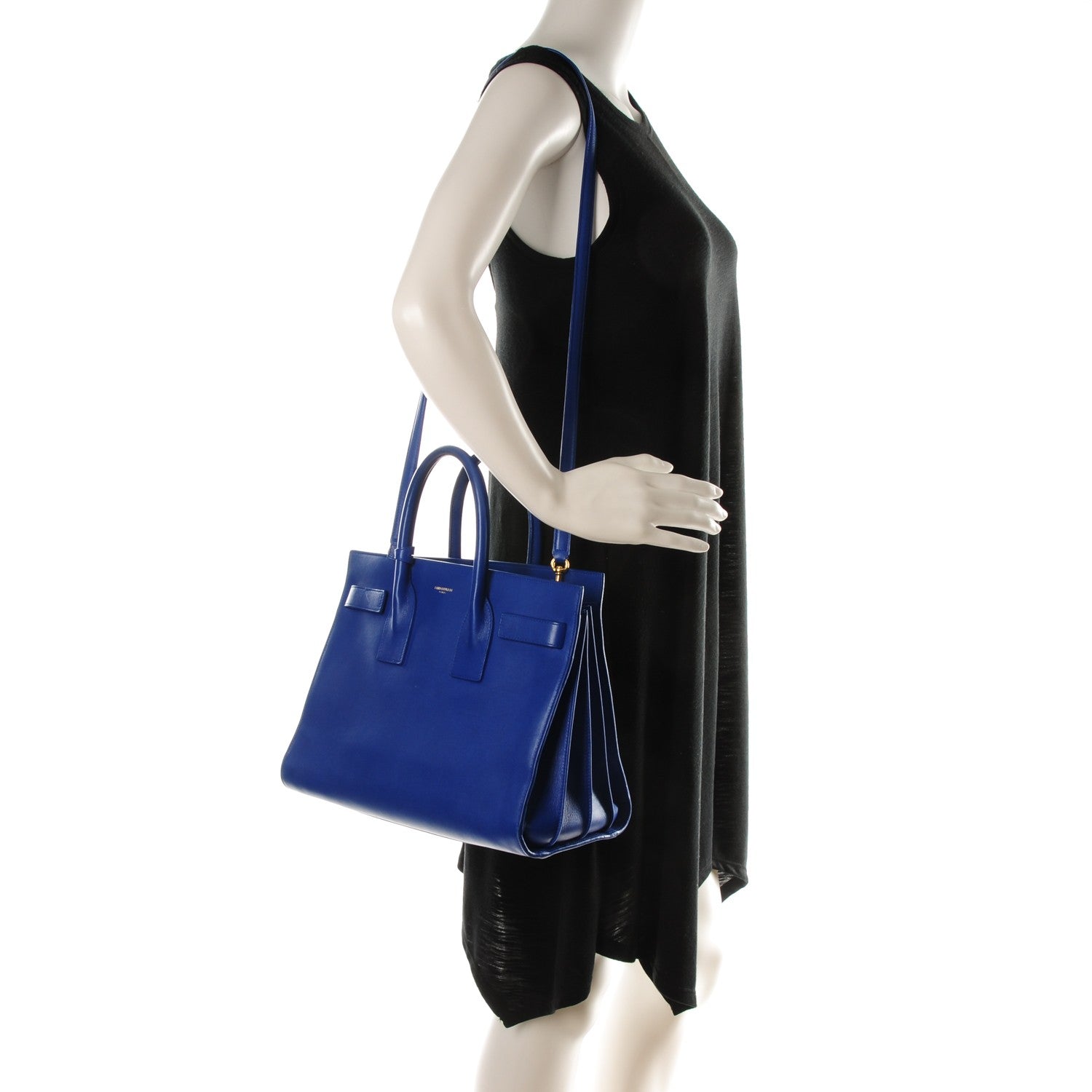 Saint Laurent Calfskin Small Sac De Jour Outremer 2 of 9