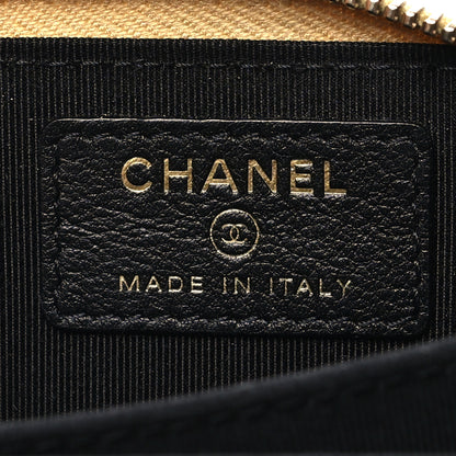 Chanel Metallic Calfskin Crocodile Embossed Cocodile Zip Coin Case Gold 6 of 8