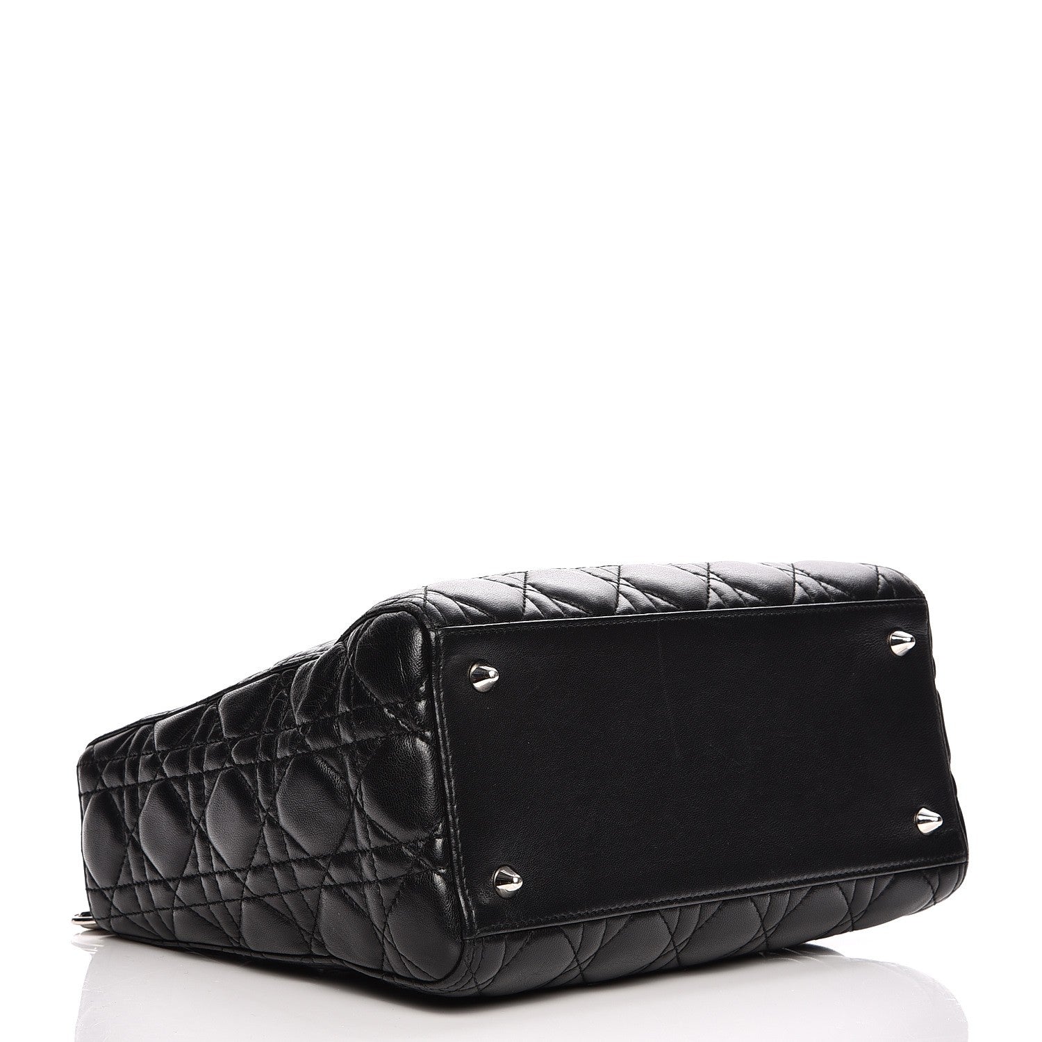 Christian Dior Lambskin Cannage Medium Lady Dior Black 10 of 16
