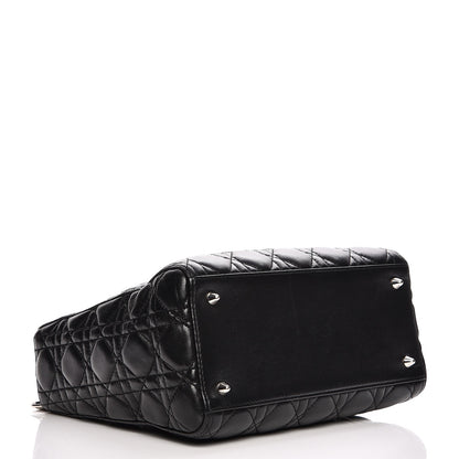 Christian Dior Lambskin Cannage Medium Lady Dior Black 10 of 16