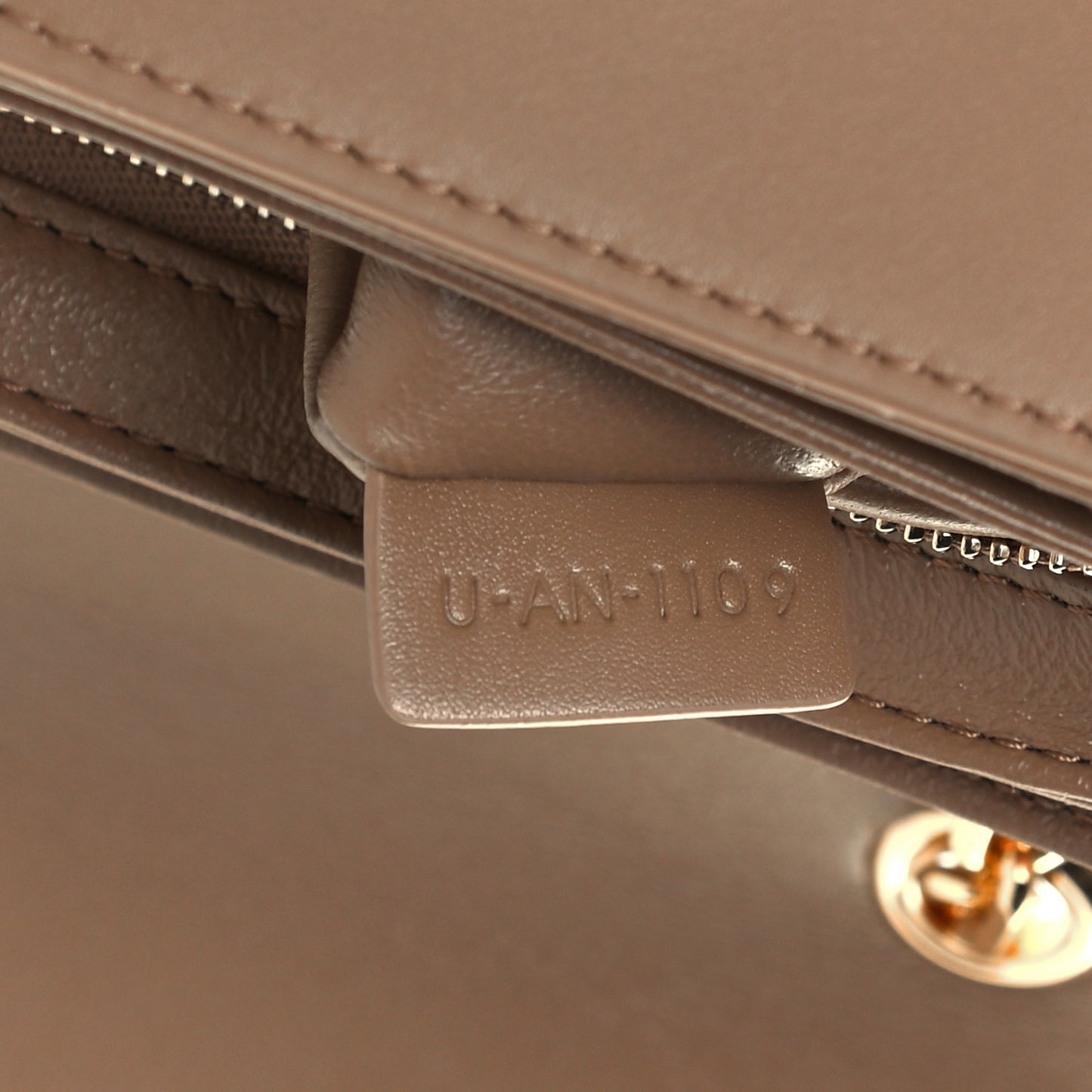 Shiny Calfskin Medium C Bag Camel