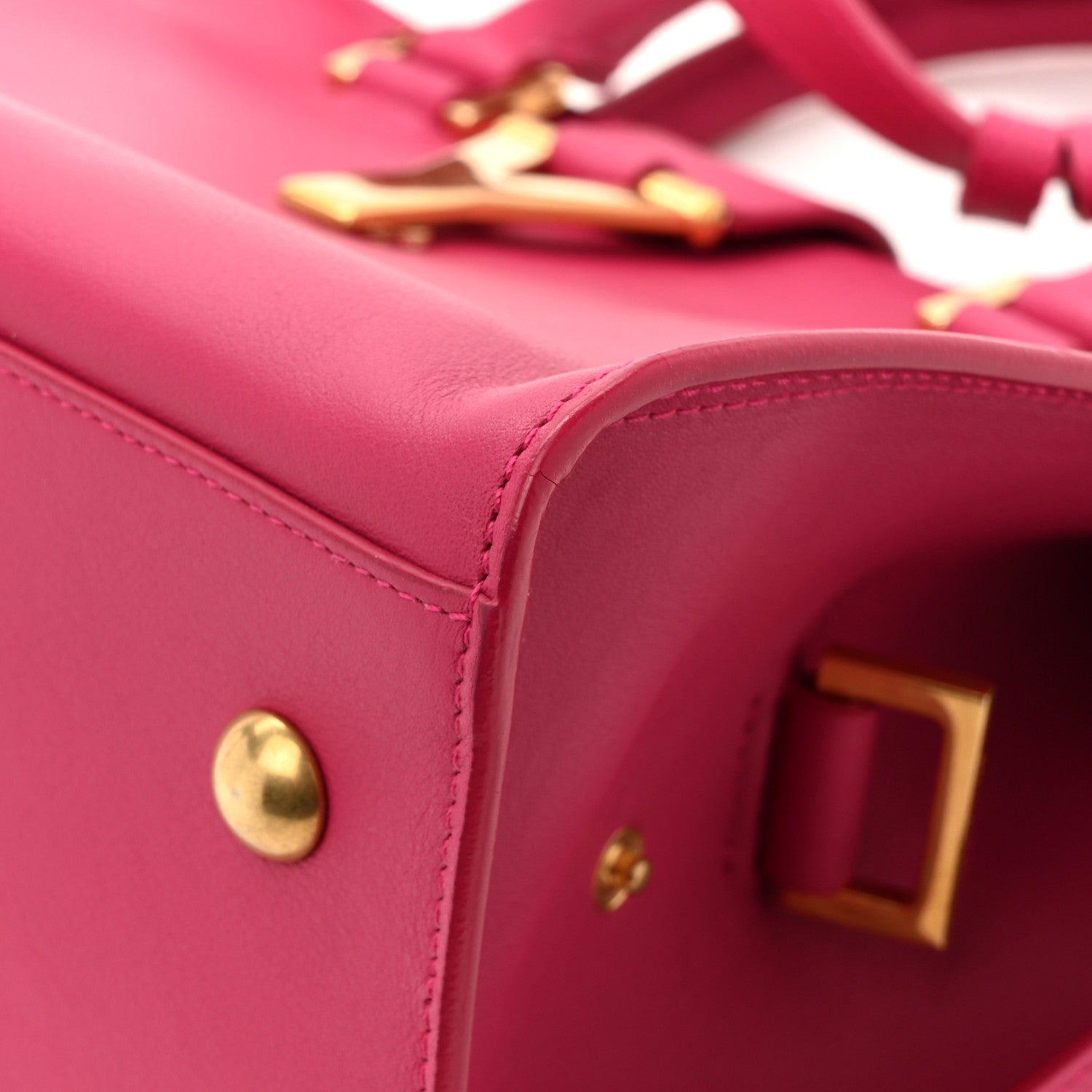 Saint Laurent Calfskin Small Classic Y Cabas Fuchsia 12 of 14