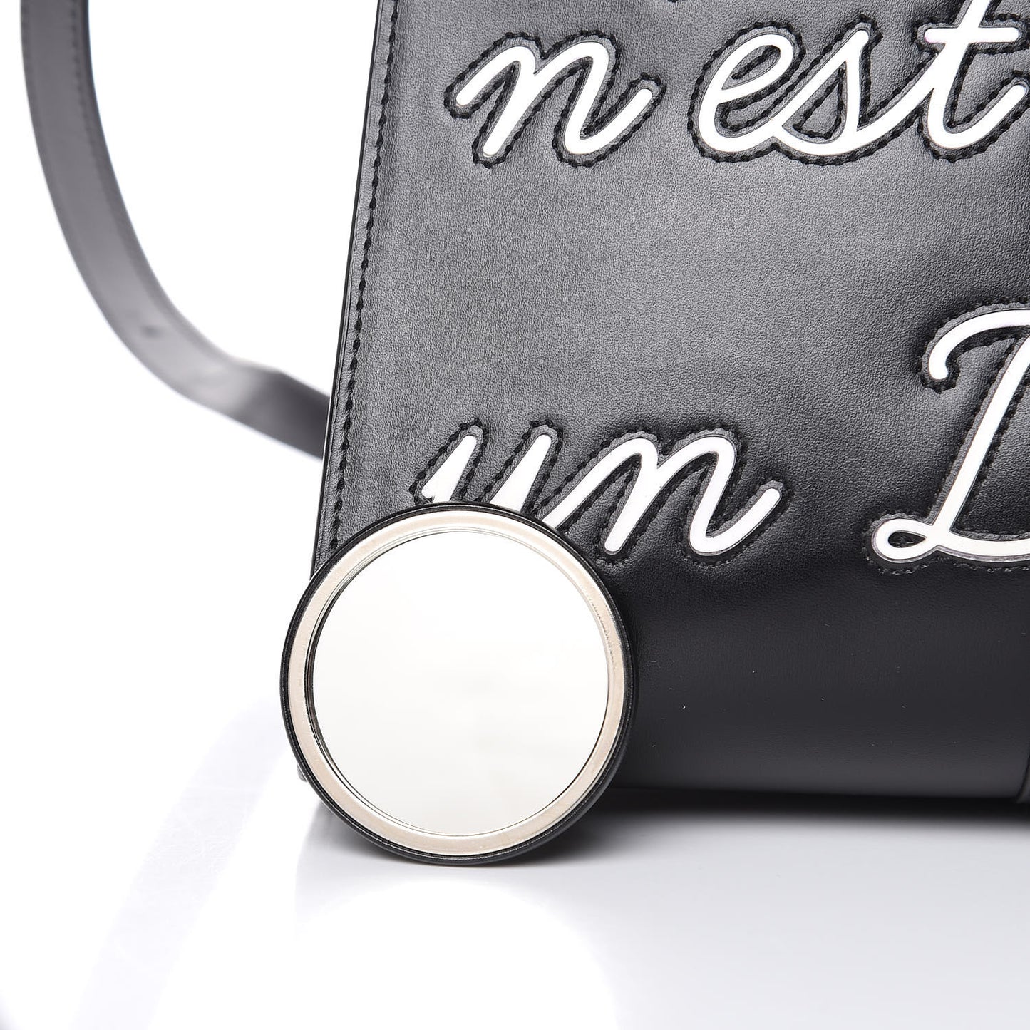 Calfskin MM L'Humour Brillant Satchel Black