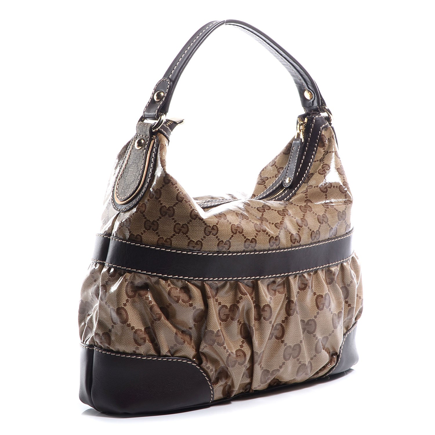 Gucci Crystal Monogram Mix Hobo Dark Brown 3 of 7