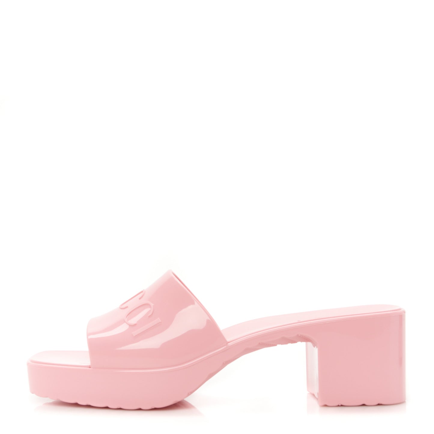 Rubber Gucci Logo Womens Platform 20/60mm Slide Sandals 36 Wild Rose