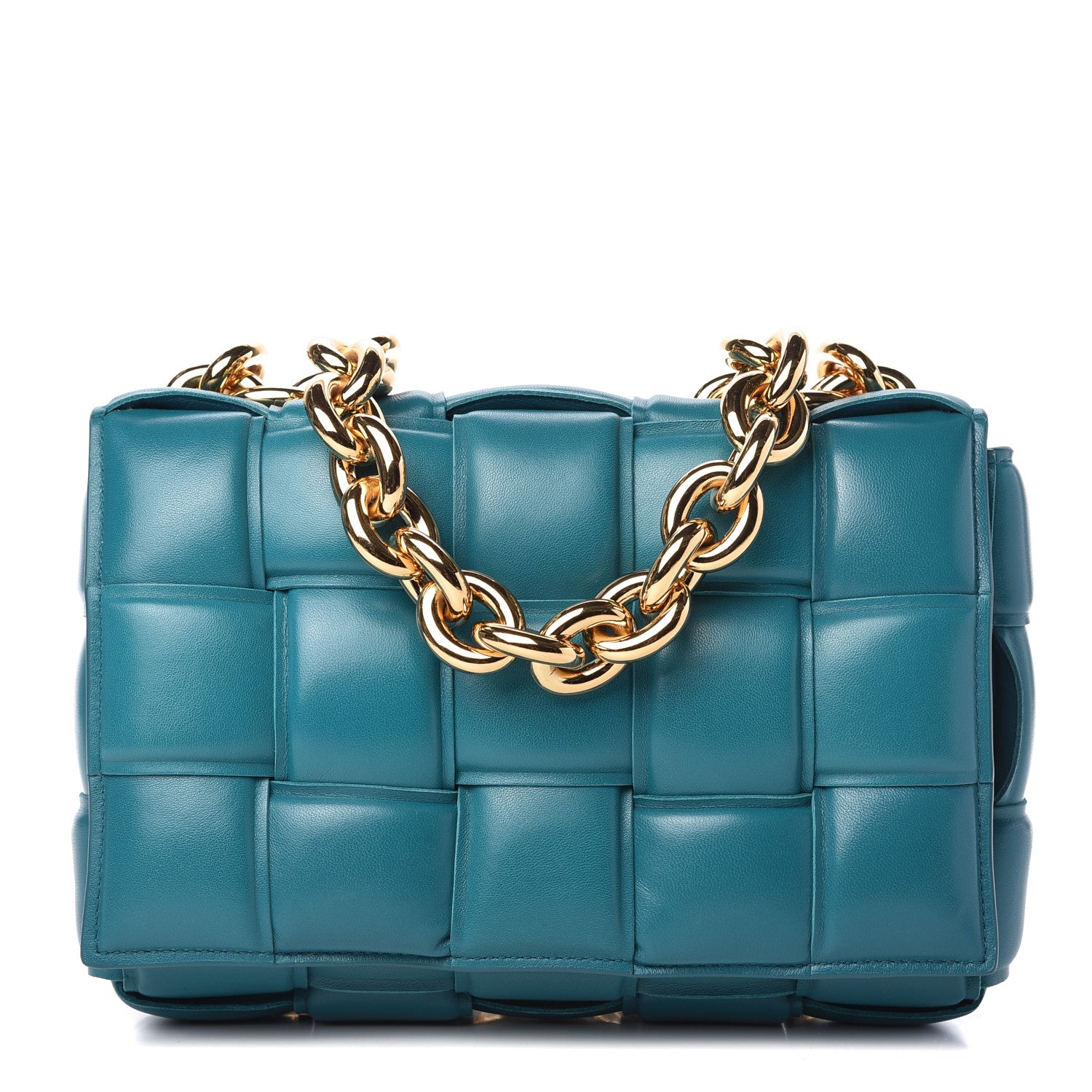 Bottega Veneta Lambskin Maxi Intreccio Padded Chain Cassette Crossbody Bag Mallard 1 of 9