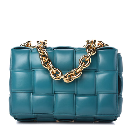Bottega Veneta Lambskin Maxi Intreccio Padded Chain Cassette Crossbody Bag Mallard 1 of 9