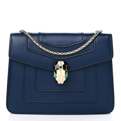 Bulgari Calfskin Small Serpenti Forever Snake Strap Crossbody Bag Navy 3 of 11