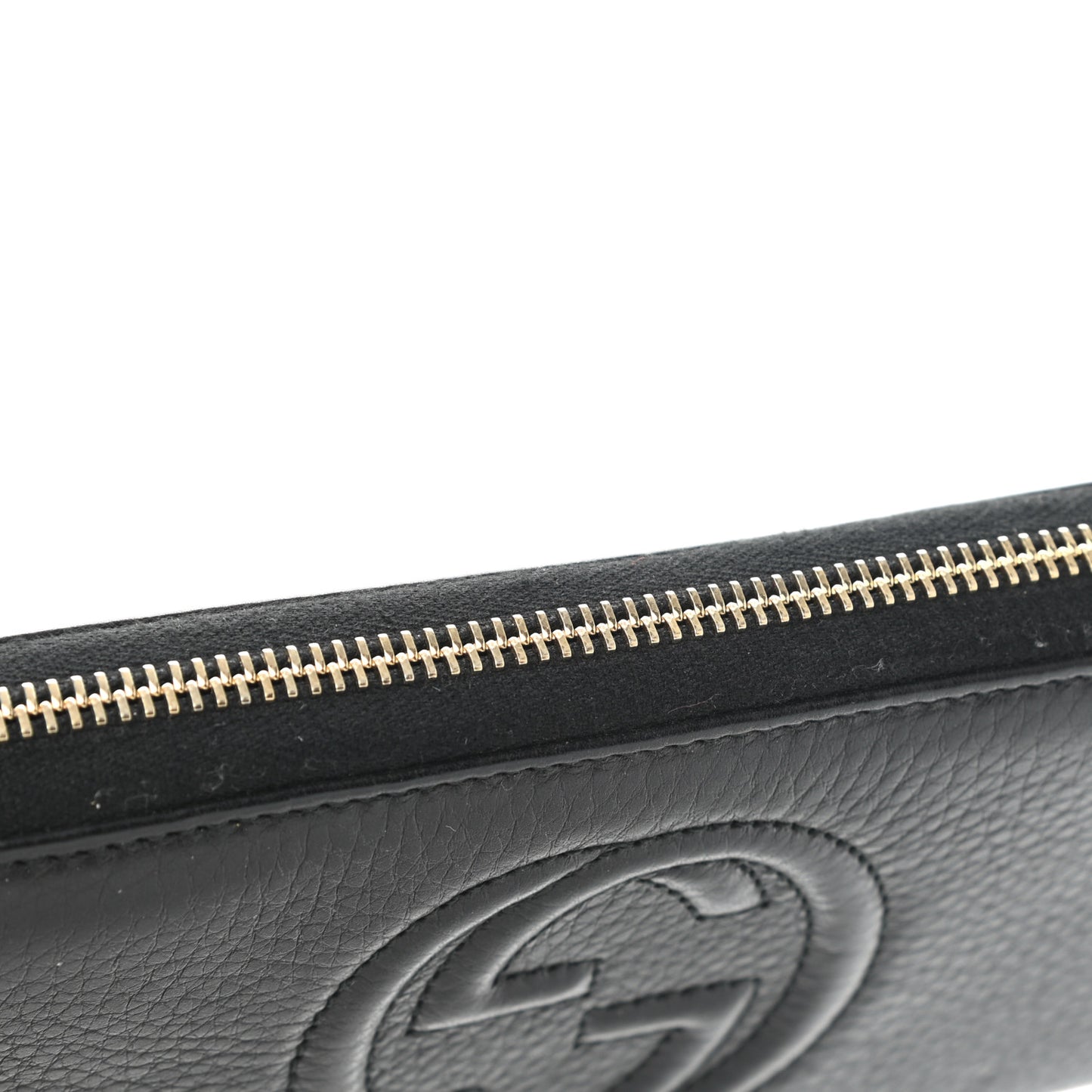 Pebbled Calfskin Soho Zip Around Wallet Black