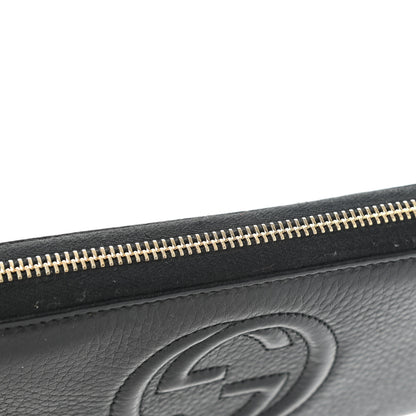 Gucci Pebbled Calfskin Soho Zip Around Wallet Black 8 of 8