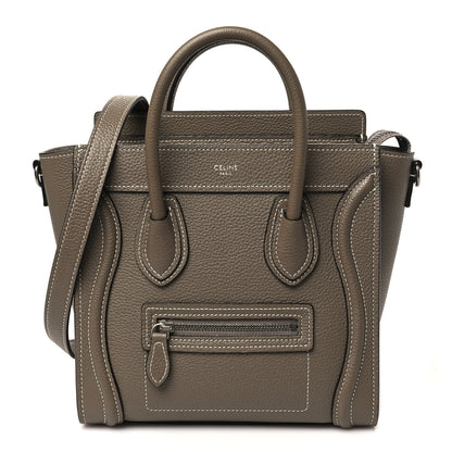 Celine Drummed Calfskin Nano Luggage Souris 1 of 11