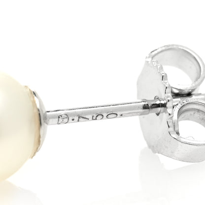 Mikimoto 18K White Gold 6-6.5mm Akoya Pearl Stud Earrings 5 of 5