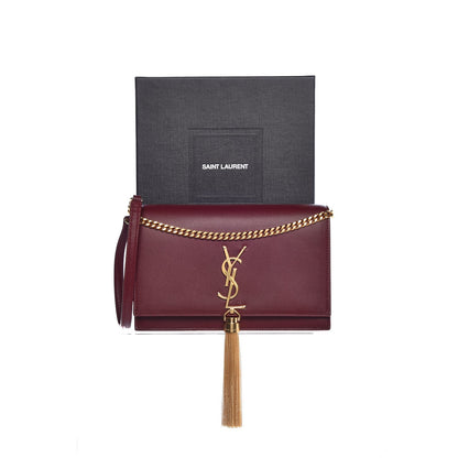 Saint Laurent Smooth Calfskin Classic Monogram Kate Tassel Chain Wallet Pallisandre 9 of 9