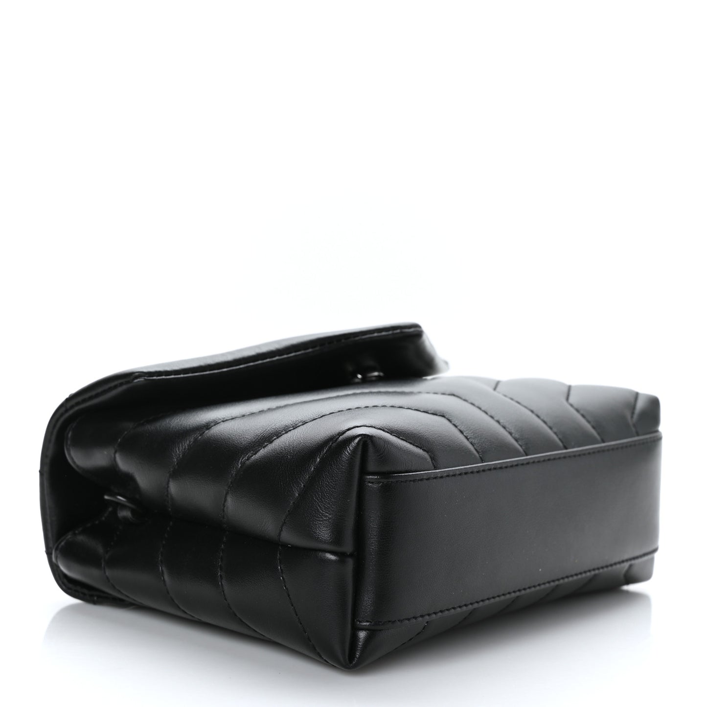 Calfskin Y Quilted Monogram Monochrome Toy Loulou Crossbody Bag Black