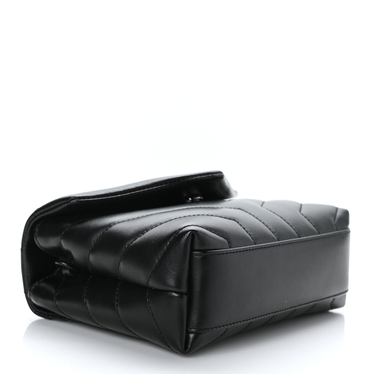 Saint Laurent Calfskin Y Quilted Monogram Monochrome Toy Loulou Crossbody Bag Black 4 of 9