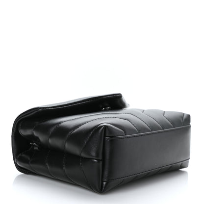 Saint Laurent Calfskin Y Quilted Monogram Monochrome Toy Loulou Crossbody Bag Black 4 of 9