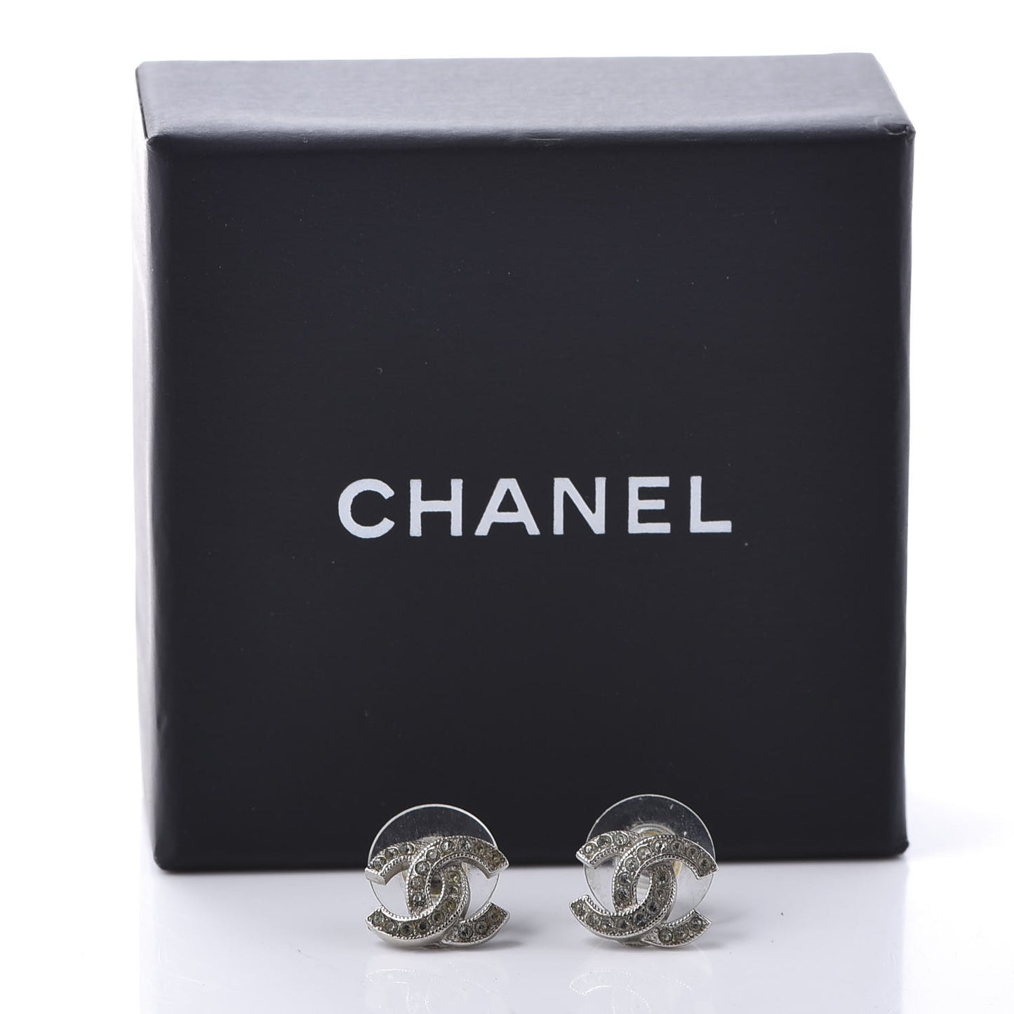 Crystal CC Earrings Silver
