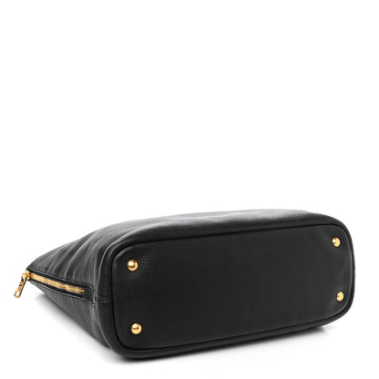 Prada Vitello Daino Side Zip Tote Black 3 of 12