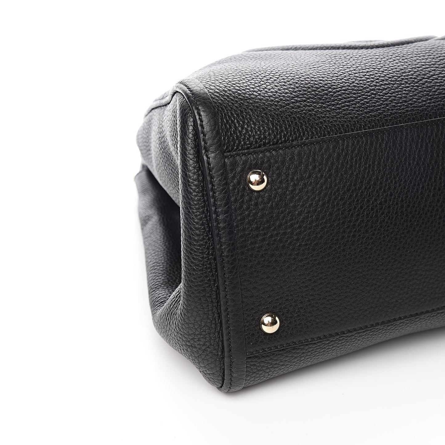 Pebbled Calfskin Medium Soho Shoulder Bag Black