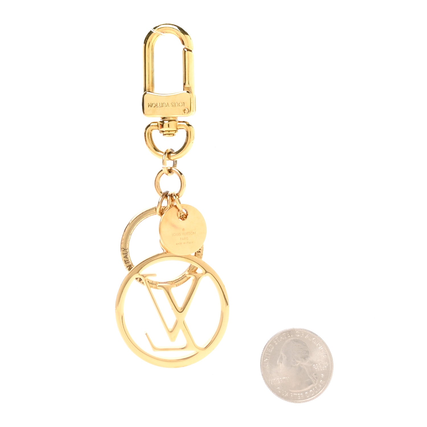 Louis Vuitton LV Circle Bag Charm Key Holder Gold 2 of 5
