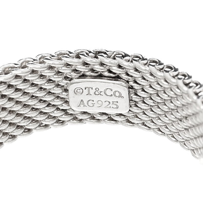 Tiffany Sterling Silver Somerset Mesh Buckle Ring 50 5.5 4 of 4