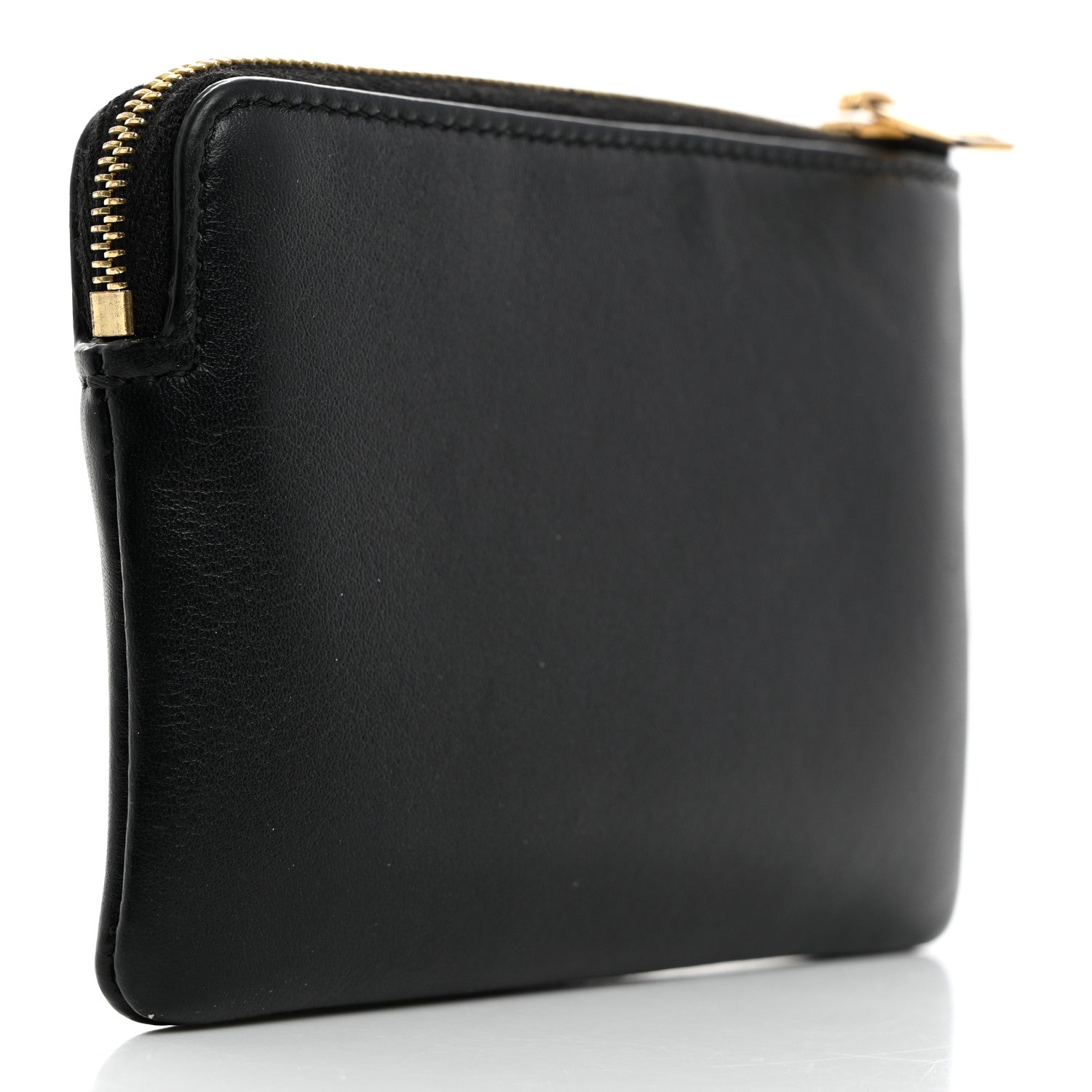 Celine Smooth Calfskin Cuir Triomphe Coin and Card Pouch With Hook Black 3 of 7