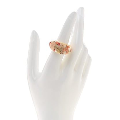 Louis Vuitton Resin Swarovski Crystal Inclusion Ring M White Pink 2 of 6