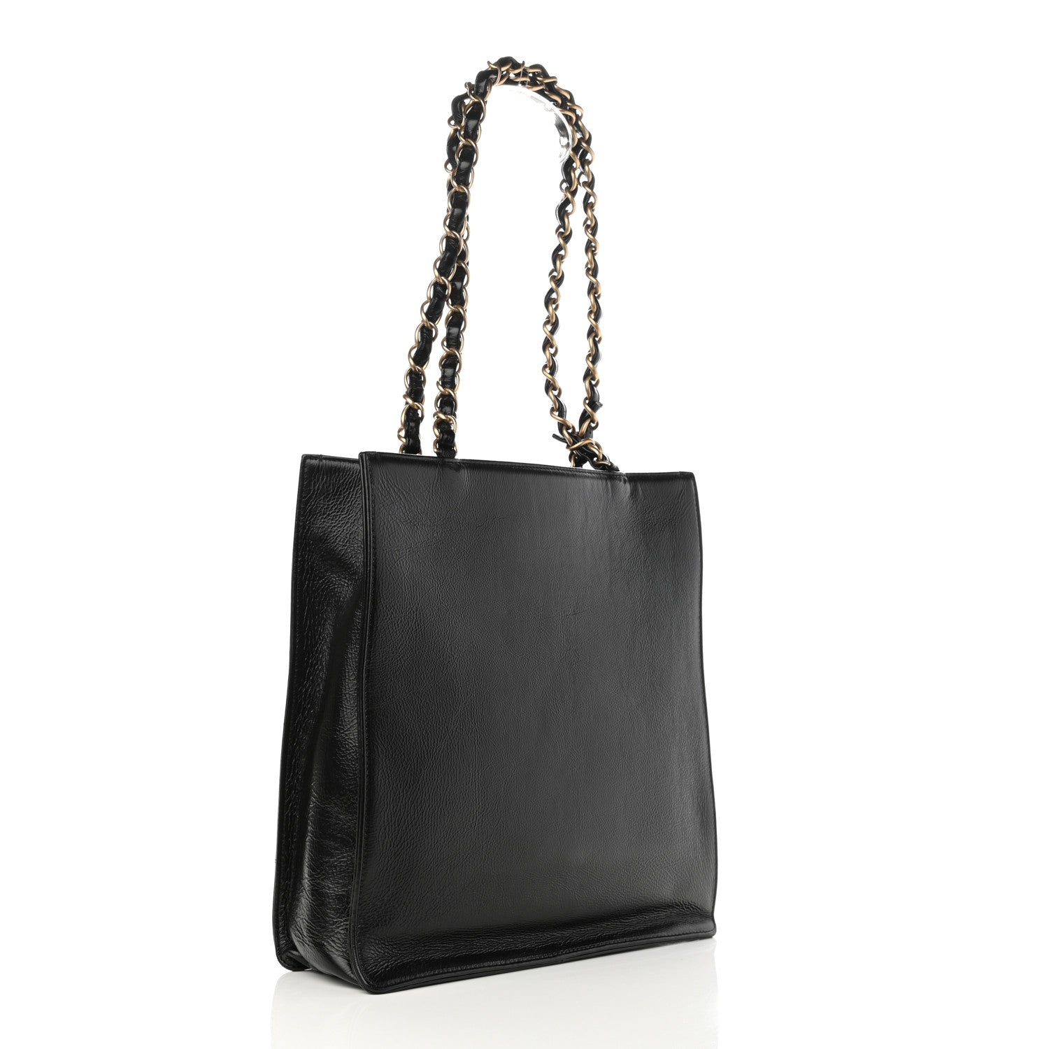 Chanel Shiny Aged Calfskin North South Shopping Bag Black 3 of 10