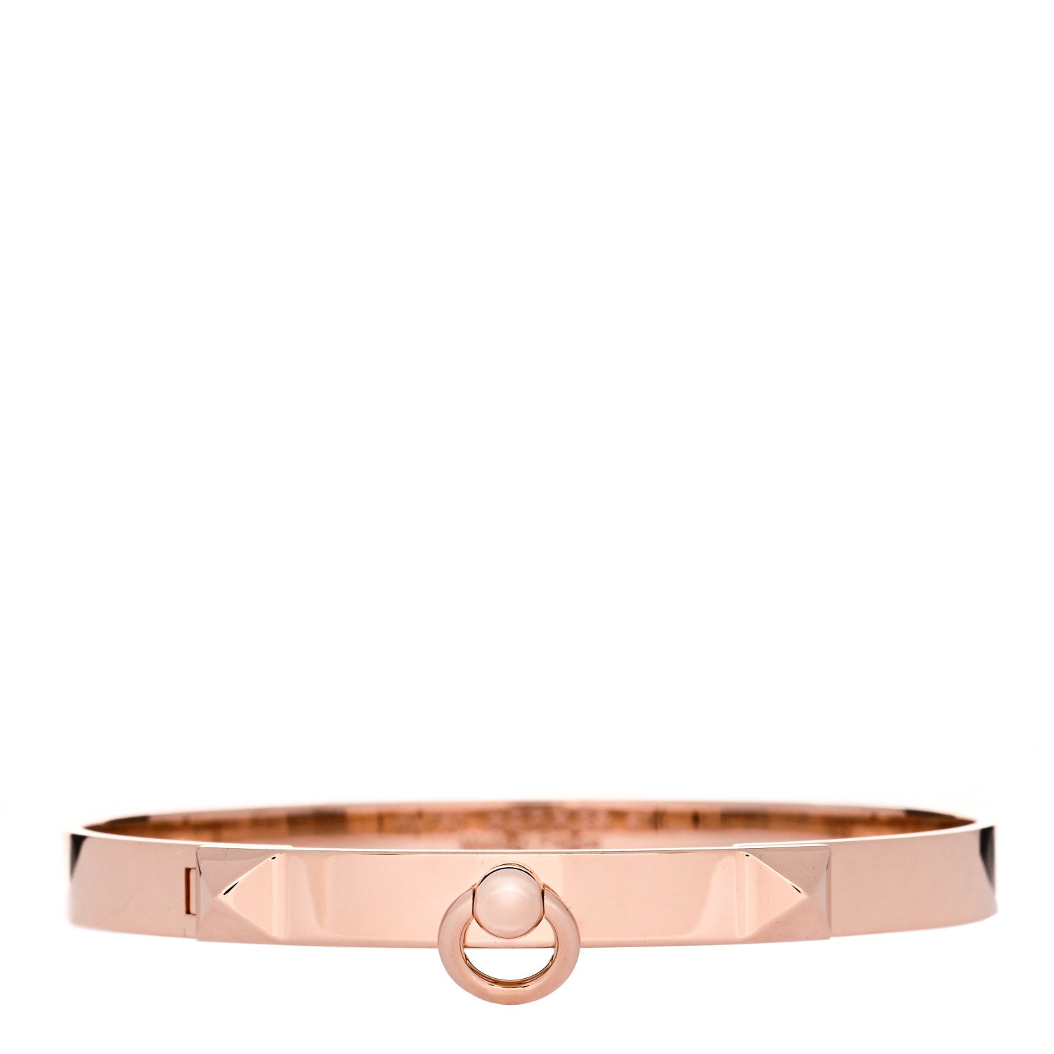Hermes 18K Rose Gold PM Collier De Chien Bracelet ST 1 of 4