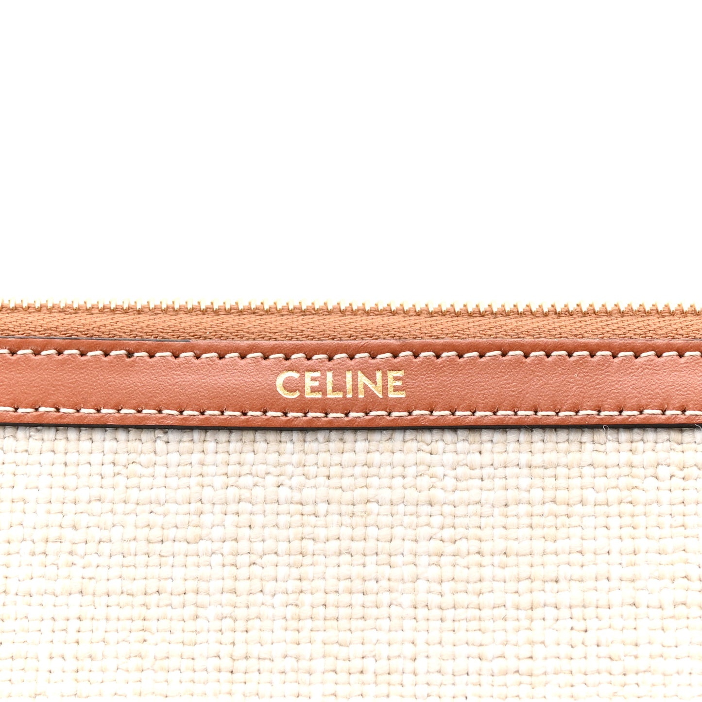 Jacquard Striped Calfskin Striped Small Pouch Tobacco Tan
