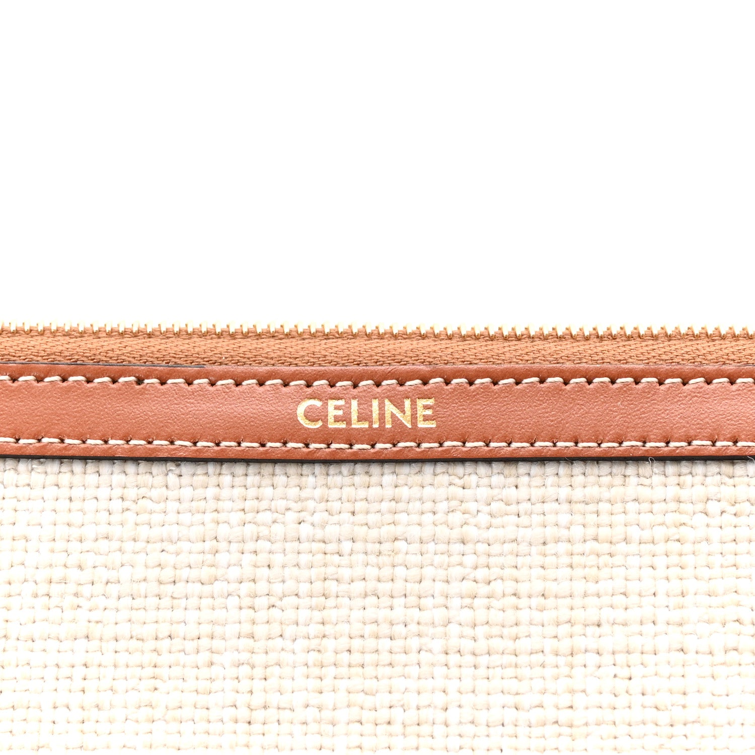 Celine Jacquard Striped Calfskin Striped Small Pouch Tobacco Tan 6 of 8