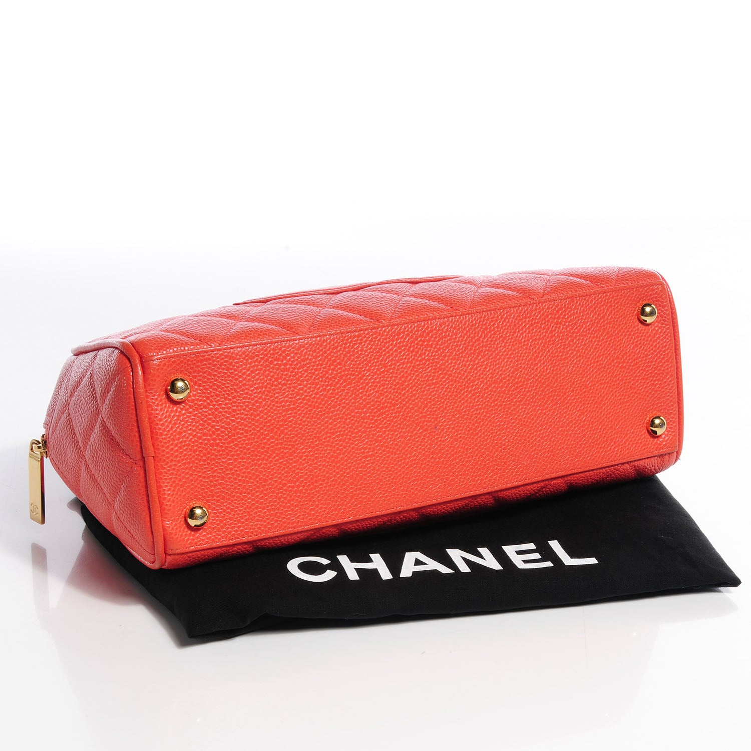 Chanel Caviar Quilted Small Bowler Coral 4 of 8