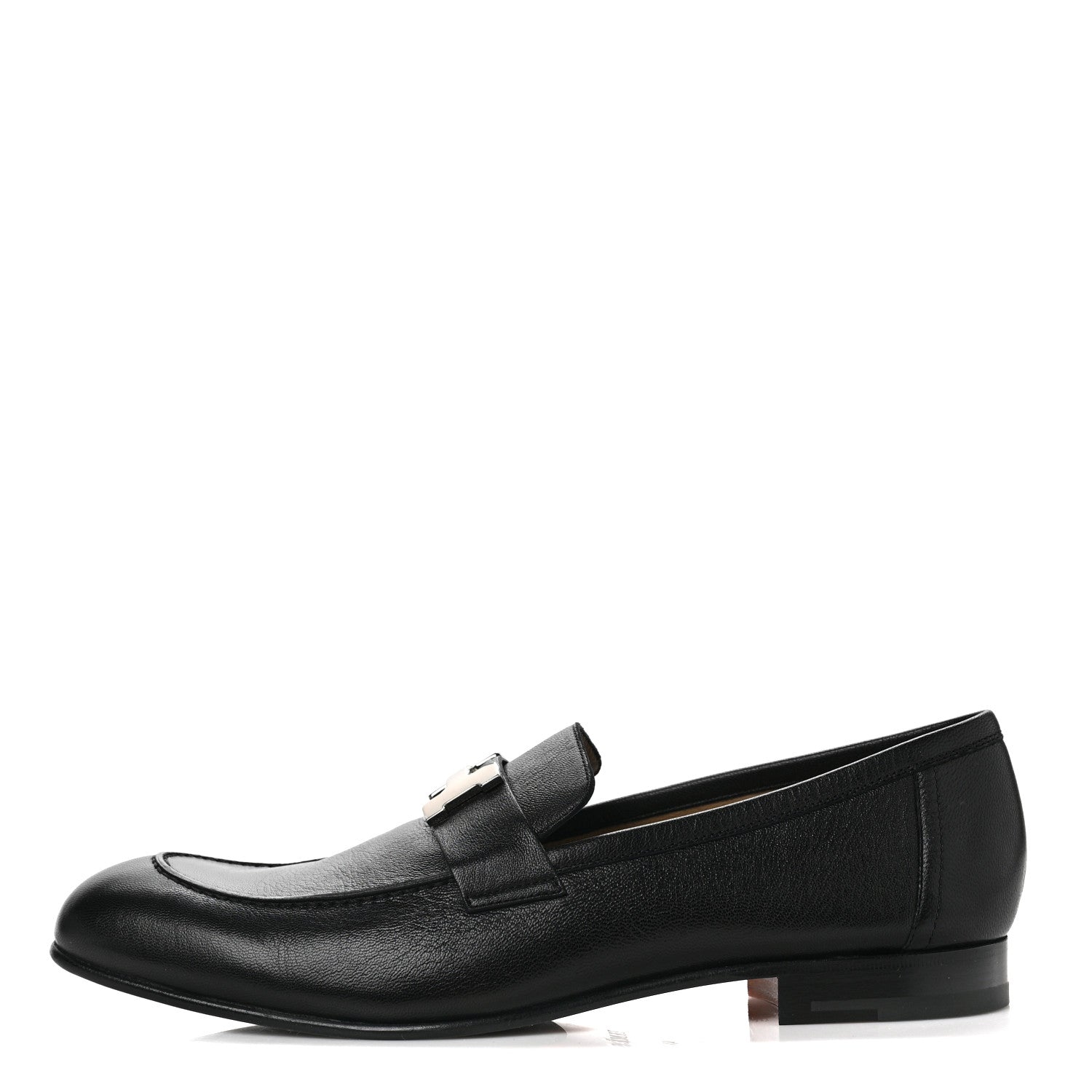 Hermes Goatskin Mens Paris Loafers 44 Black 1 of 8