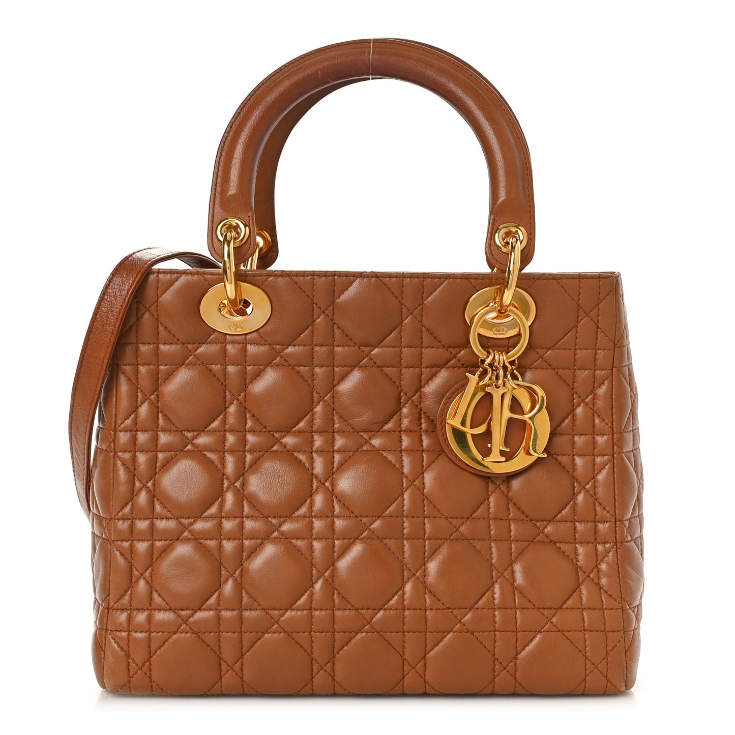 Lambskin Cannage Medium Lady Dior Tan