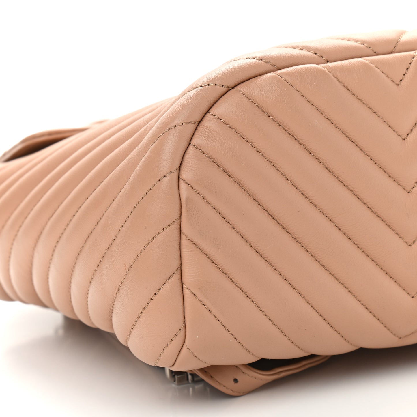 Calfskin Chevron Quilted Small Urban Spirit Backpack Beige